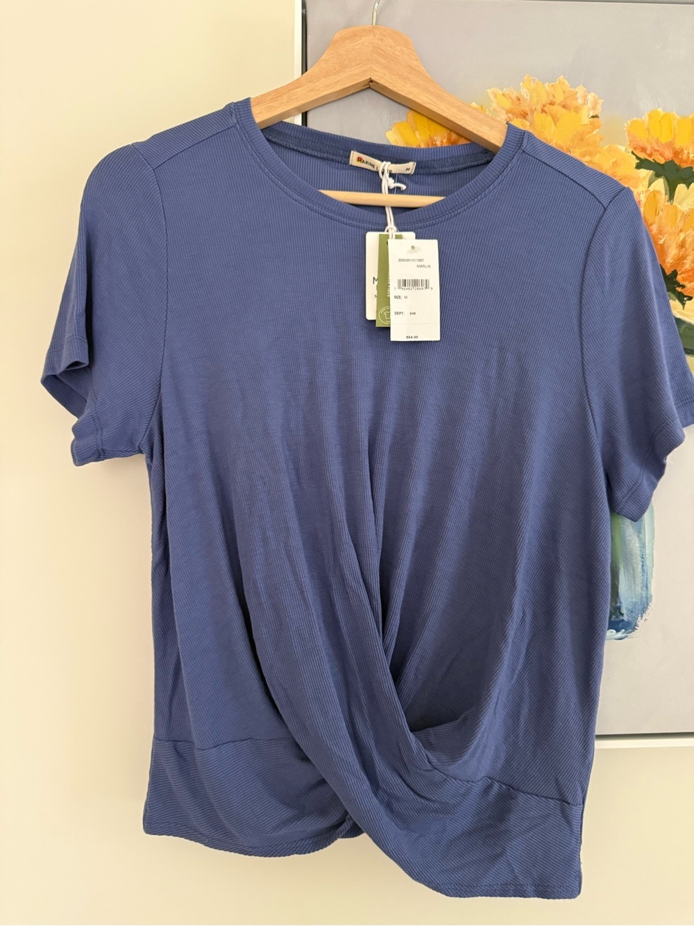 Marine Layer Twist-Front Short Sleeve Tee - Blue